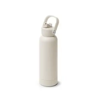 MIDGAR - Recycled stainless steel insulated bottle with a straw and handle, 730 ml