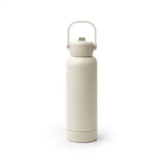 MIDGAR - Recycled stainless steel insulated bottle with a straw and handle, 730 ml