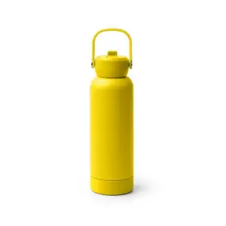 MIDGAR - Recycled stainless steel insulated bottle with a straw and handle, 730 ml
