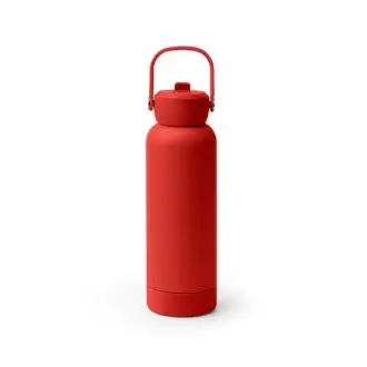 MIDGAR - Recycled stainless steel insulated bottle with a straw and handle, 730 ml