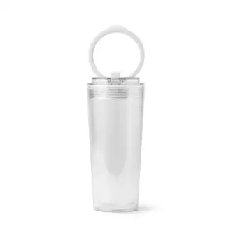 GRANT - Półprzezroczysty kubek z PS ze słomką i uchwytem, 670ml