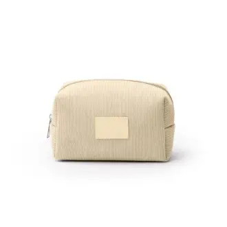 SENTIL - Corduroy makeup bag with a PU patch for labeling