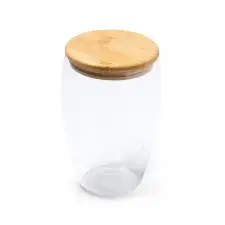VERTUS - Szklanka 350 ml z bambusową pokrywką