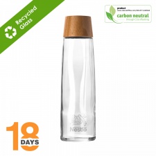 GLASS - Szklana butelka 750ml z bambusową przykrywką