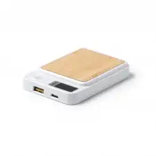 Gunder - Powerbank z główną konstrukcją wykonaną z bambusa i ABS z recyklingu