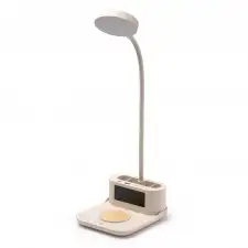 Payton - Wielofunkcyjna lampa ładująca wykonana z włókna pszennego i bambusa. Funkcja lampy, ładowarki bezprzewodowej, zegara z alarmem.