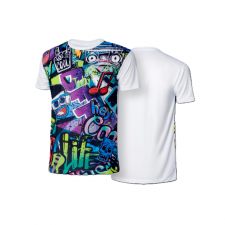 GOLFO - T-shirt fullprint z okrągłym dekoltem i krótkim rękawem. Nadruk tylko z przodu.