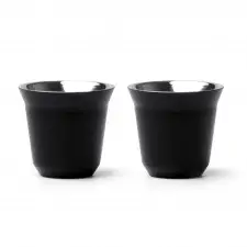 BOLUTO - Zestaw 2 filiżanek do kawy (80ml) wykonanych ze stali nierdzewnej z recyklingu