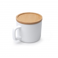 MOLOK - Kubek ceramiczny (350ml) z bambusową pokrywką