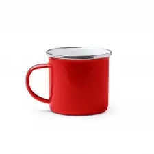 CARDIF - Metalowy kubek emaliowany w stylu retro o pojemności 380ml