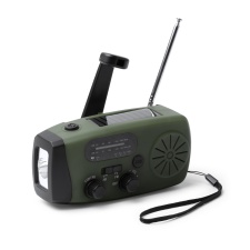 NEVIL - Przenośne radio awaryjne SOS z latarką, powerbankiem, mechanizmem dynamo i panelem słonecznym