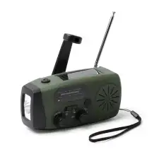 NEVIL - Przenośne radio awaryjne SOS z latarką, powerbankiem, mechanizmem dynamo i panelem słonecznym