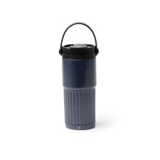 TUMBAT - Kubek termiczny z podwójnymi ściankami ze stali nierdzewnej z recyklingu, słomką i uchwytem, 600ml