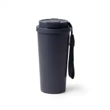 FOLNER - Kubek termiczny ze stali nierdzewnej z recyklingu, ze słomką i paskiem do przenoszenia, 500ml