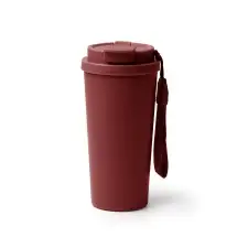 FOLNER - Kubek termiczny ze stali nierdzewnej z recyklingu, ze słomką i paskiem do przenoszenia, 500ml