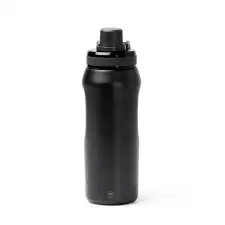 GERALD - Butelka z podwójnymi ściankami ze stali nierdzewnej z recyklingu, zakrętka z uchwytem, 600ml
